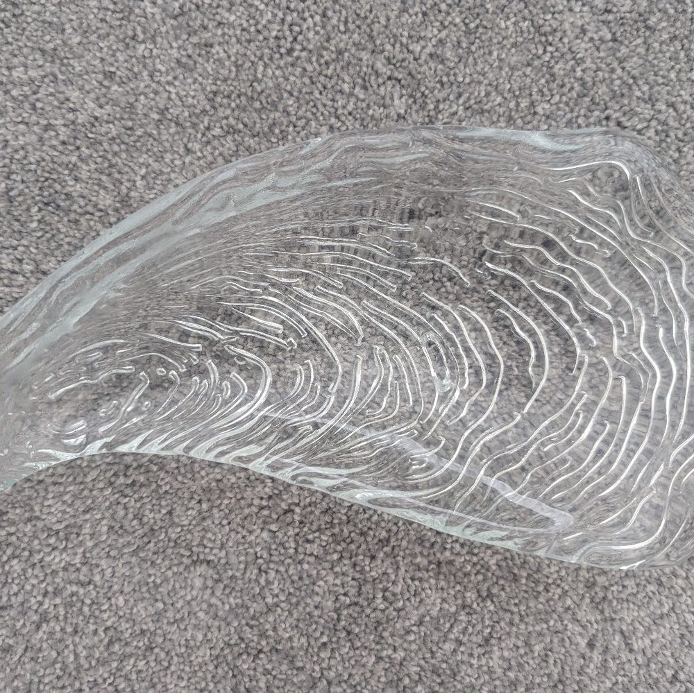 Oyster Shell Shape Clear Heavy Glass Bowl